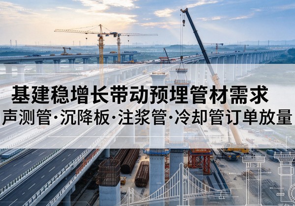 琼中基建稳增长带动预埋监测管材需求，声测管、沉降板、注浆管订单持续放量